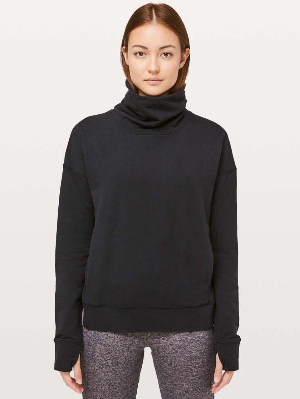 Lululemon Go Forward Pullover Women's 6 Small Black Cowl Neck Sweatshirt Pocket